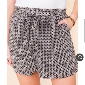 NWT mi ami Tie front boho print shorts 3X